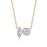 Two stone moissanite necklace