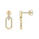 U shape Moissanite Gold vermeiled 925 silver Stud earrring - Image 3