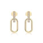 U shape Moissanite Gold vermeiled 925 silver Stud earrring - Image 2