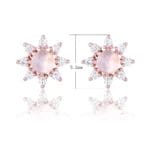 Natural Moonstone flower rose gold vermeiled 925 silver stud earring - Image 3