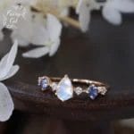 Natural MoonStone WaterDrop Ring - Image 2