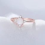 Natural Moonstone rose gold vermeiled 925 sterling silver ring - Image 4