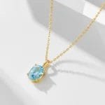 natural blue topz necklace