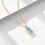 Natural sky-blue topz 925 silver necklace - Image 5