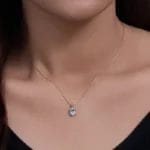Natural sky-blue topz 925 silver necklace - Image 4
