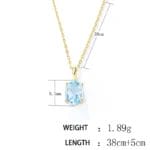 Natural sky-blue topz 925 silver necklace - Image 3