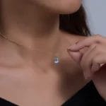 Natural sky-blue topz 925 silver necklace - Image 2