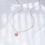 Natural Opal rose sun-flower gold vermeiled 925 silver necklace - Image 7