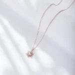 Natural Opal rose sun-flower gold vermeiled 925 silver necklace - Image 5