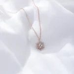 Natural Opal rose sun-flower gold vermeiled 925 silver necklace - Image 4