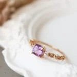 Little Candy Series Natural Amethyst Vine Hollow Ring - Image 6