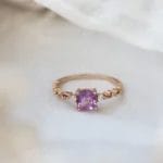 Little Candy Series Natural Amethyst Vine Hollow Ring - Image 5