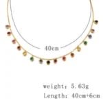 top quality rainbow colorful 5A round CZ 925 sterling silver necklace - Image 3