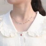 top quality rainbow colorful 5A round CZ 925 sterling silver necklace - Image 2