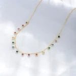 top quality rainbow colorful 5A round CZ 925 sterling silver necklace - Image 6