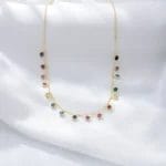 top quality rainbow colorful 5A round CZ 925 sterling silver necklace - Image 5