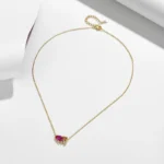 Top quality 5A CZ two stone rose 925 Sterling Silver Necklace - Image 5