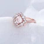 Natural pink crystal Rose gold vermeiled 925 sterling silver - Image 5