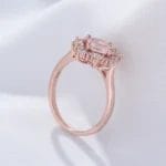 Natural pink crystal Rose gold vermeiled 925 sterling silver - Image 3