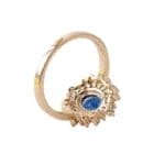 oval cut sapphire color zircon flower shape ring - Image 3
