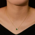 Top quality Emerald and Diamond 5A CZ 925 Sterling silver necklace - Image 2