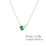 Top quality Emerald and Diamond 5A CZ 925 Sterling silver necklace - Image 3
