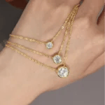 stackable 3 layers moissanite necklace - Image 3