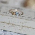 Natural Tanzanite and Citrine ring