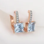sky blue topaz square earring - Image 4