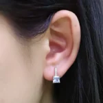 sky blue topaz square earring - Image 2