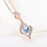 Sky blue zirconia topaz necklace