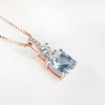 Top quality Sky-blue imitation Topaz necklace - Image 5