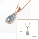 Sky-blue topaz waterdrop necklace - Image 3