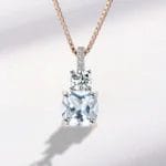 Top quality Sky-blue imitation Topaz necklace
