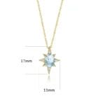 Natural blue-sky topaz eight-pointed star necklace - Image 3