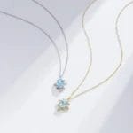 Natural blue-sky topaz eight-pointed star necklace - Image 4