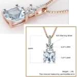 Top quality Sky-blue imitation Topaz necklace - Image 3