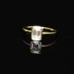 retangle moissanite ring with 18K gold plated S925 - Image 4