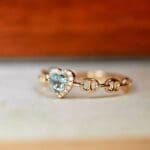 Heart-shaped aquamarine diamond ring - Image 6