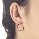 multi-color circle Zirconia stud earring - Image 2