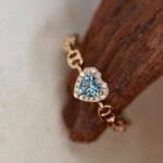 Heart-shaped aquamarine diamond ring