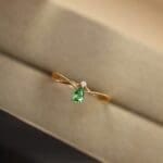 Green vintage drop two layer ring - Image 3
