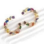 multi-color circle Zirconia stud earring