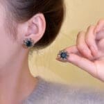 Blue Topaz Stud Earring - Image 2