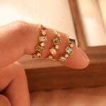 colorful zirconia gold plated birthstone ring - Image 2
