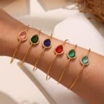 Teardrop Swarovski crystal Cuff Bracelet - Image 3