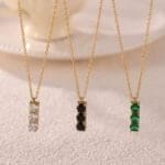 Three color- zircon pendant