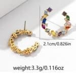 multi-color circle Zirconia stud earring - Image 4