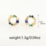 circle colorful zirconia stud earring - Image 3
