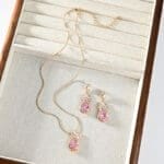 Pink Cube Zirconia jewelry set - Image 2